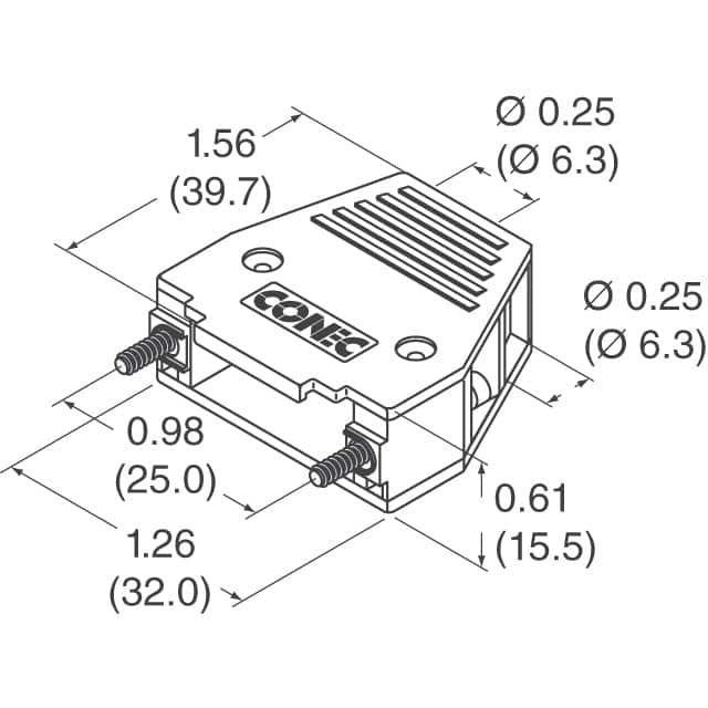 165X11239XE Conec  Capots de connecteurs D-Sub en forme de D